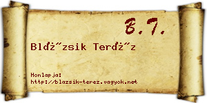 Blázsik Teréz névjegykártya